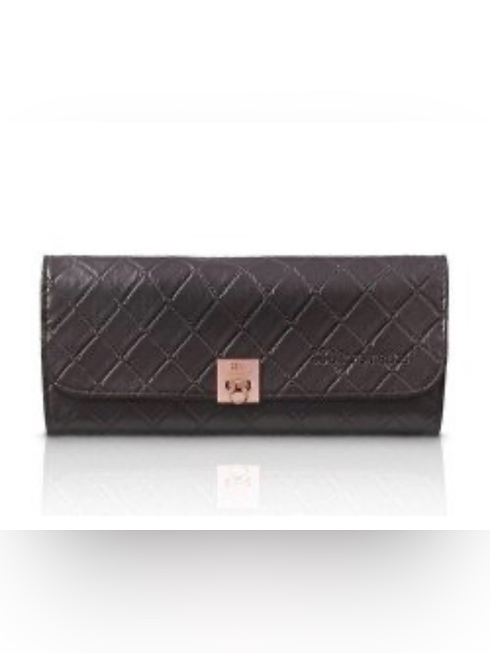 BH Cosmetics Black Quilted Clutch with Gold Turn-Lock
